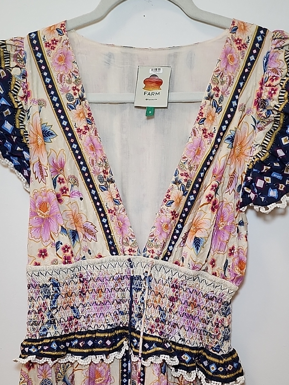 Farm Rio Superbloom Tapestry Ruffle Floral Maxi Dress Size Small - Picture 9 of 16